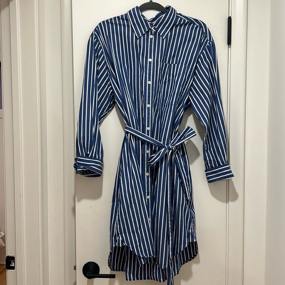 Gap striped button up dress
